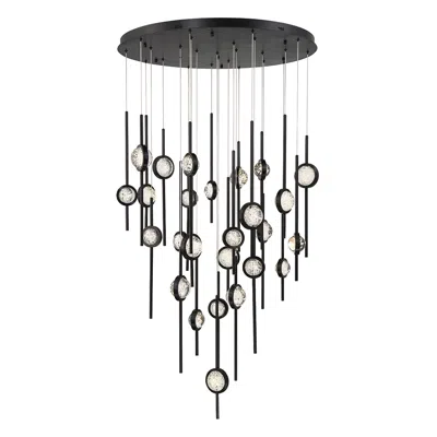 Eurofase Barletta 23.50 In. X 39.75 In. Integrated Led Chandelier In Black