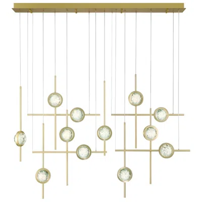 Eurofase Barletta 53"w Anodized Gold 12-light Led Chandelier