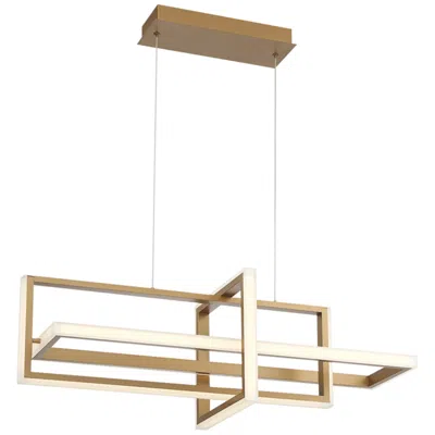 Eurofase Bordo 37 3/4" Wide Modern Gold Rectangular Led Chandelier