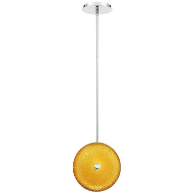 Eurofase Caledonia 10"w Yellow Honeycomb Glass Led Mini Pendant Light