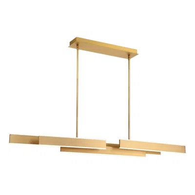 Eurofase Cameno 55" Wide Satin Gold Led Linear Chandelier