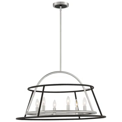 Eurofase Campana 16.75 In. X 30.25 In. 6 Light Chandelier In Satin Nickel