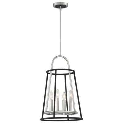 Eurofase Campana 22.25 In. X 14 In. 4 Light Chandelier In Satin Nickel