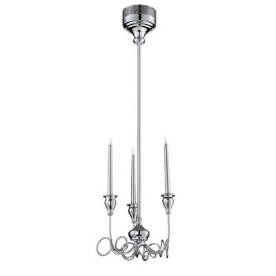 Eurofase Candela 3 - Light Candle Style Classic / Traditional Chandelier In Chrome