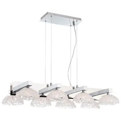 Eurofase Caramico 5.75 In. X 21 In. 8 Light Chandelier In Chrome In Silver