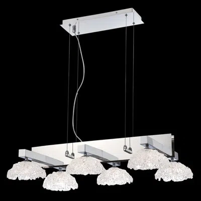 Eurofase Caramico 6 - Light Kitchen Island Linear Pendant In Chrome