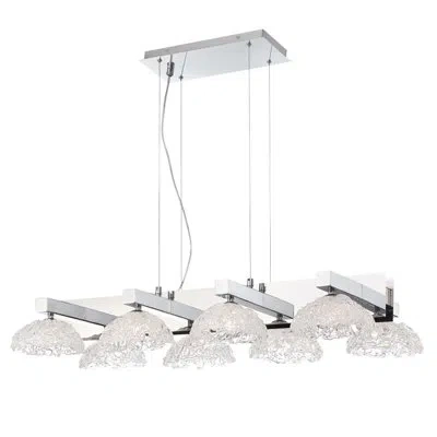 Eurofase Caramico 8 - Light Kitchen Island Linear Pendant In Chrome