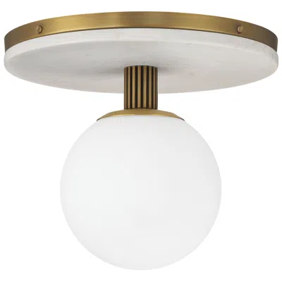 Eurofase Carnagie 12" Integrated Led Flush Mount In Antique Brass