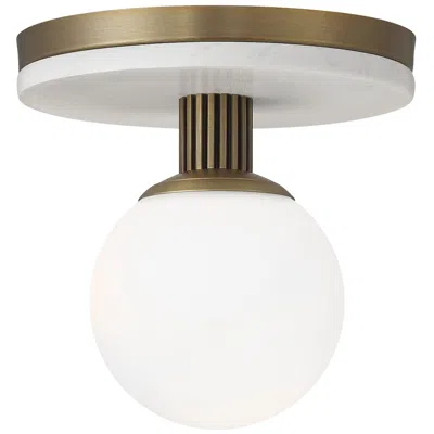 Eurofase Carnagie 8" Integrated Led Flush Mount In Antique Brass