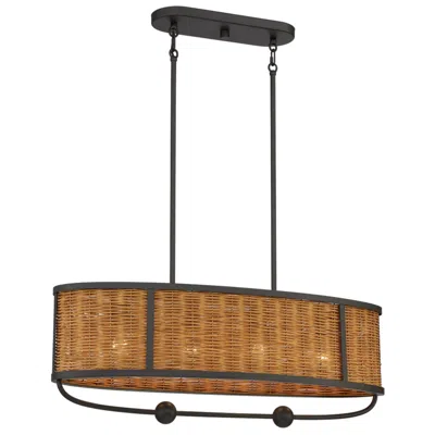 Eurofase Comparelli 12 In. X 32 In. 4 Light Chandelier In Dark Bronze In Black