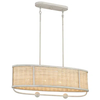 Eurofase Comparelli 12 In. X 32 In. 4 Light Chandelier In Off White In Neutral