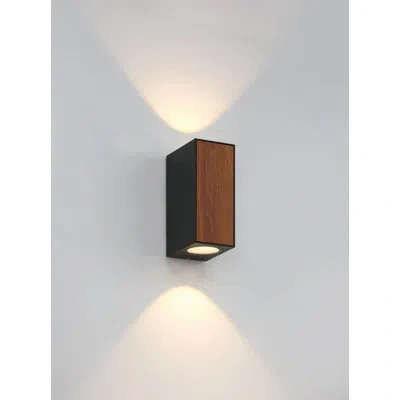 Eurofase Dale Wall Sconce, Up/down Light, 7w X 2, Wood Finish In Black