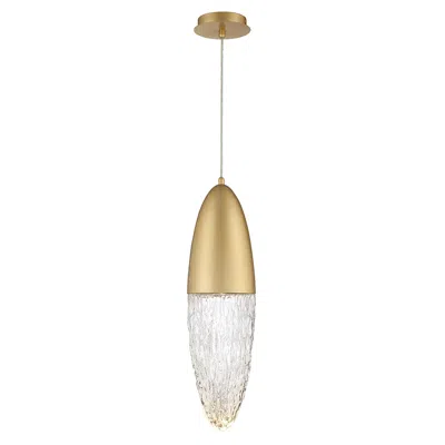 Eurofase Ecrou 6.5 In. X 24 In. Pendant In Gold With Clear Textured Glass