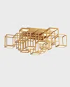 Eurofase Ferro Geometric Cube Flush Mount In Gold