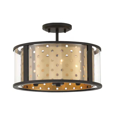 Eurofase Grado 11 In. X 15 In. 3 Light Semi Flush In Gold