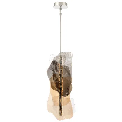 Eurofase Grotto 36" Integrated Led Pendant In Polished Nickel In Gold