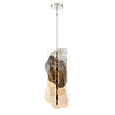 Eurofase Grotto, Pendant, 36", Polished Nickel, Mixed Glass In Multi