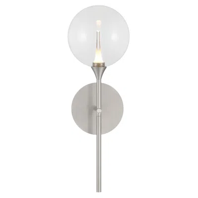 Eurofase Iissa 19 Inch Led Wall Sconce, Satin Nickel And Clear Glass
