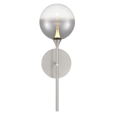 Eurofase Iissa 19 Inch Led Wall Sconce, Satin Nickel And Smoked Glass