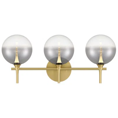 Eurofase Iissa 3-light Led Vanity Bath Light, Gold With Smoked Glass