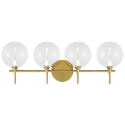 Eurofase Iissa 4-light Led Vanity Bath Light, Gold With Clear Glass