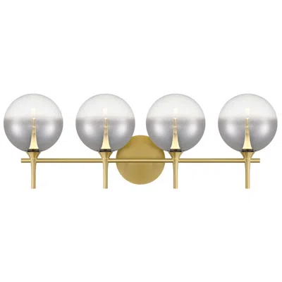 Eurofase Iissa 4-light Led Vanity Bath Light, Gold With Smoked Glass