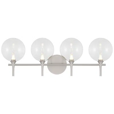 Eurofase Iissa 4-light Led Vanity Bath Light, Satin Nickel With Clear Glass