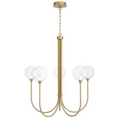 Eurofase Iissa, 5 Light Chandelier, 34", Gold, Clear Glass