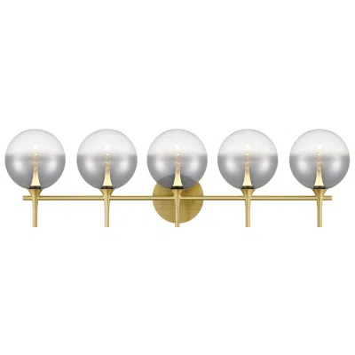 Eurofase Iissa 5-light Led Vanity Bath Light, Gold With Smoked Glass