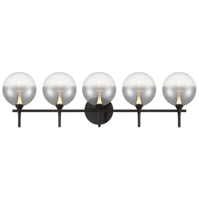 Eurofase Iissa 5-light Led Vanity Bath Light, Matte Black/smoked Glass