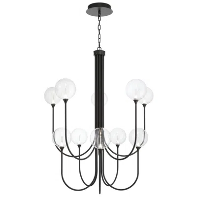 Eurofase Iissa, Chandelier, 10-light, 40", Matte Black, Clear Glass