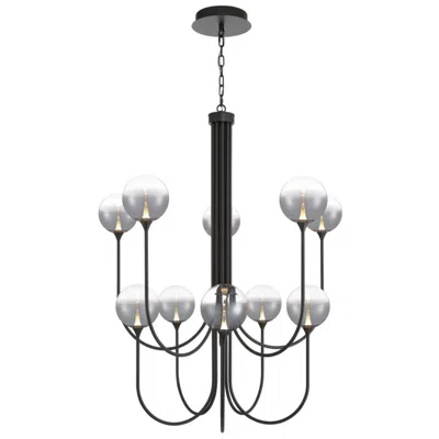 Eurofase Iissa, Chandelier, 10-light, 40", Matte Black, Smoked Glass