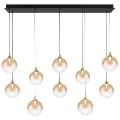 Eurofase Iissa, Chandelier, 10-light, 47", Gold, Amber Glass