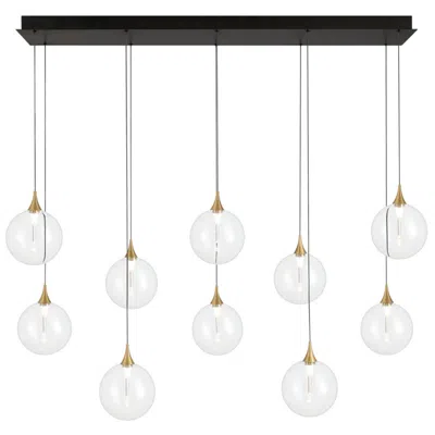 Eurofase Iissa, Chandelier, 10-light, 47", Gold, Clear Glass