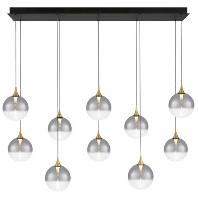 Eurofase Iissa, Chandelier, 10-light, 47", Gold, Smoked Glass