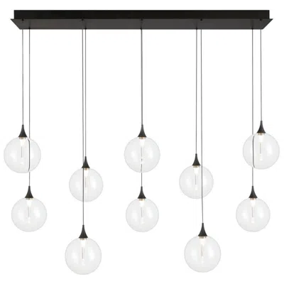 Eurofase Iissa, Chandelier, 10-light, 47", Matte Black, Clear Glass