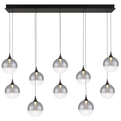 Eurofase Iissa, Chandelier, 10-light, 47", Matte Black, Smoked Glass
