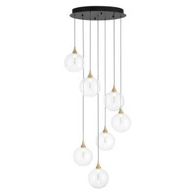 Eurofase Iissa, Chandelier, 7-light, 21", Gold, Clear Glass
