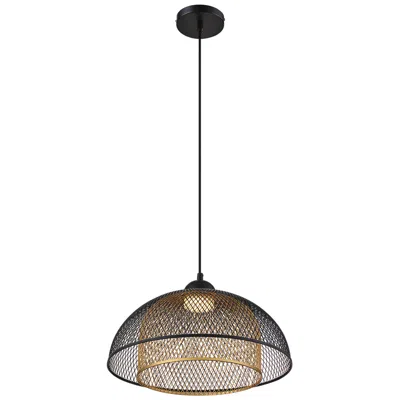 Eurofase Kenmore 16" Wide Black And Gold Dome Modern Led Pendant Light