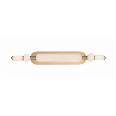 Eurofase Lansdowne 31 Inch Led Vanity Bath Light, Gold W/ Opal Glass
