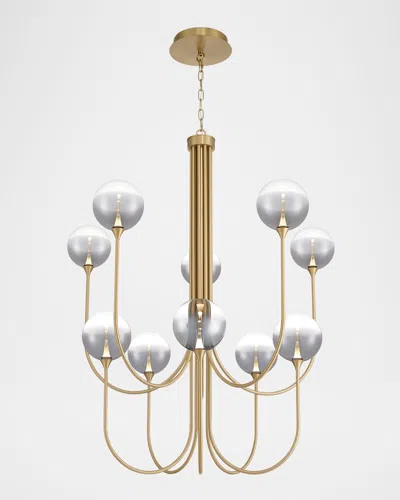 Eurofase Lissa 40" Tiered 10-light Led Chandelier, Gold/smoke