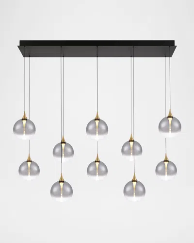 Eurofase Lissa 47" 10-light Led Chandelier, Gold/smoke