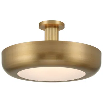 Eurofase Macey 22" Integrated Led Semi-flush Mount In Antique Brass