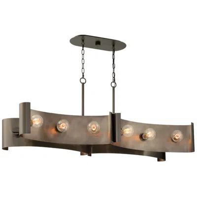 Eurofase Metallo 48"w Vintage Nickel 12-light Island Pendant
