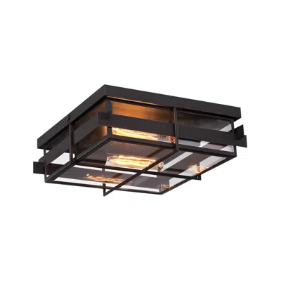 Eurofase Muller 14" Square Bronze Outdoor Ceiling Light