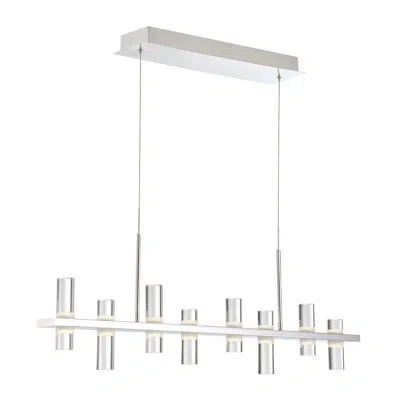 Eurofase Netto 8-light Led Kitchen Island Cylinder Pendant In Chrome