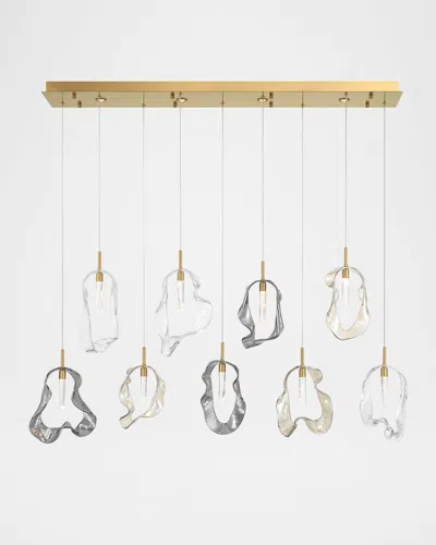 Eurofase Norah 51" 13-light Linear Led Chandelier In Gold