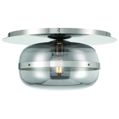 Eurofase Nottingham 14" Nickel And Smoked Glass Modern Ceiling Light