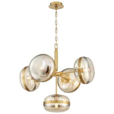 Eurofase Nottingham 28"w Antique Brass 5-light Chandelier