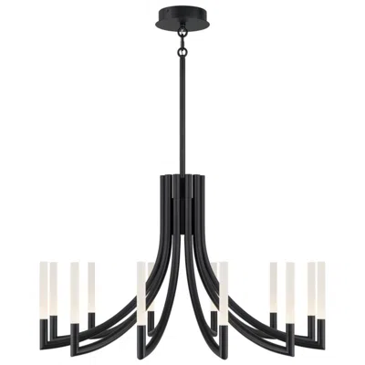 Eurofase Olette, Chandelier, 12-light, 36", Matte Black, Frosted Acrylic